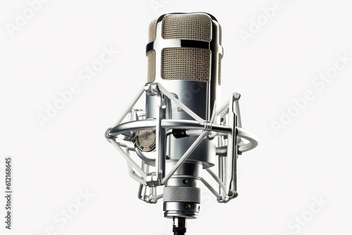 A broadcast mic in a white background - Generative AI