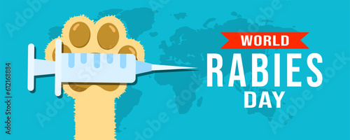 World Rabies Day on 28 September Banner Background. Horizontal Banner Template Design. Vector Illustration