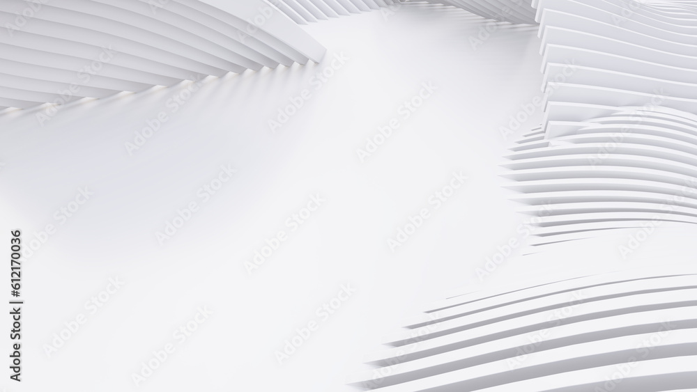 Naklejka premium Abstract Curved Shapes. White Circular Background.