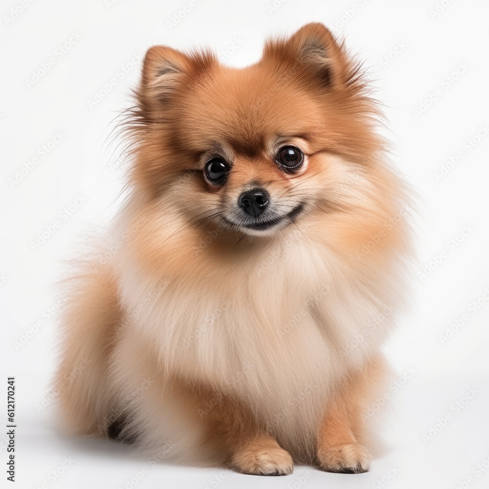 pomeranian puppy on white background