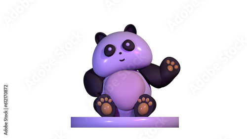 illustration of a cute panda waving his hand