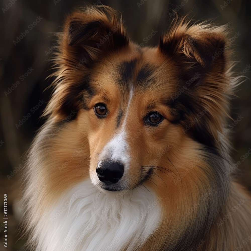 Shetland Sheepdog dog close up of a border collie Shetland Sheepdog dog close up of a border collie