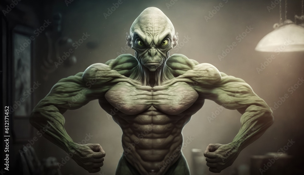 green alien zombie in the darkness green alien zombie in the darkness
