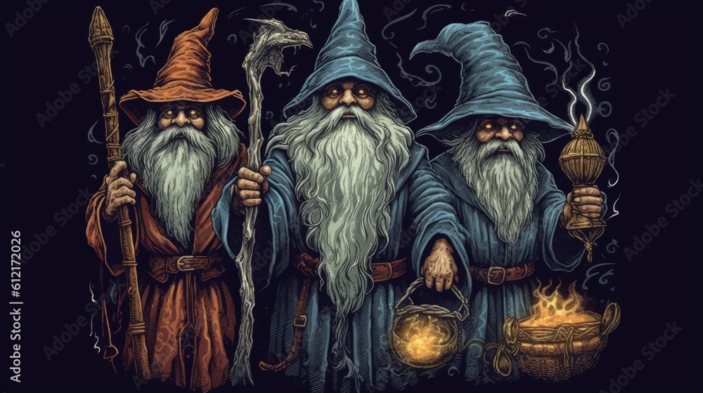 scary halloween background wizards