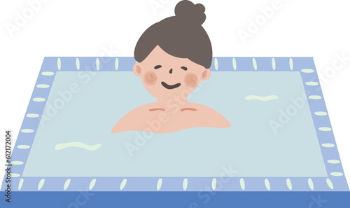 水風呂に入る女性