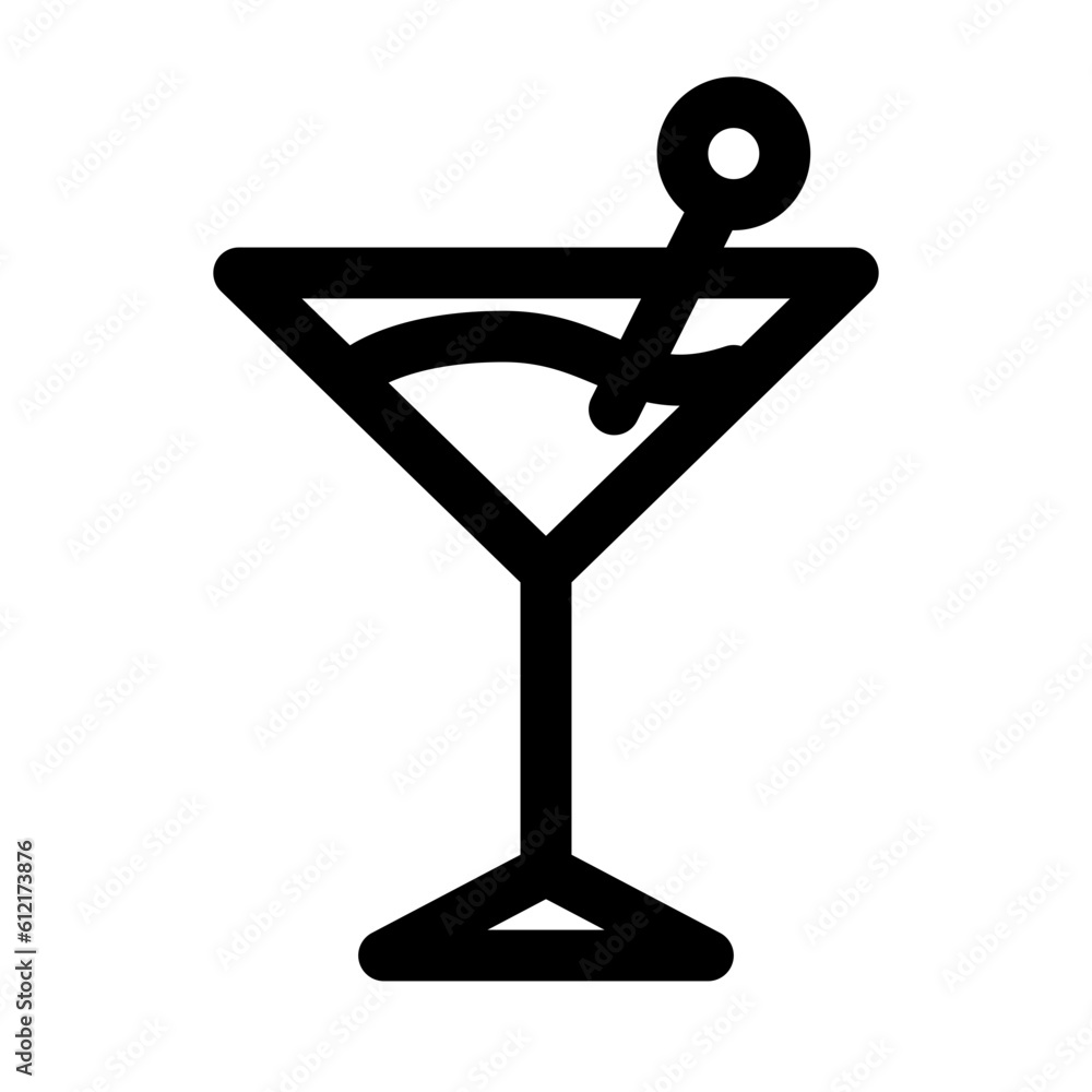 飲み物、カクテル、マティーニ、酒、アルコール、グラスを表すラインスタイルのアイコン 飲み物、カクテル、マティーニ、酒、アルコール、グラスを表すラインスタイルのアイコン