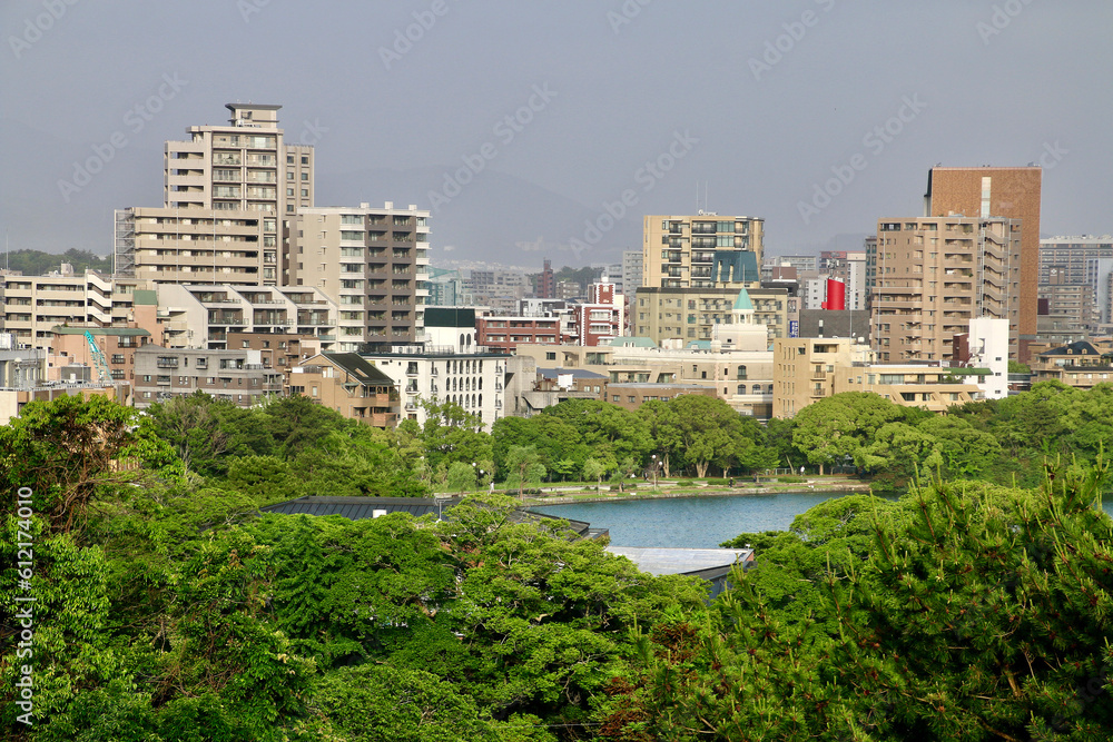 Fototapeta premium 福岡城跡からの眺望（福岡県・福岡市）