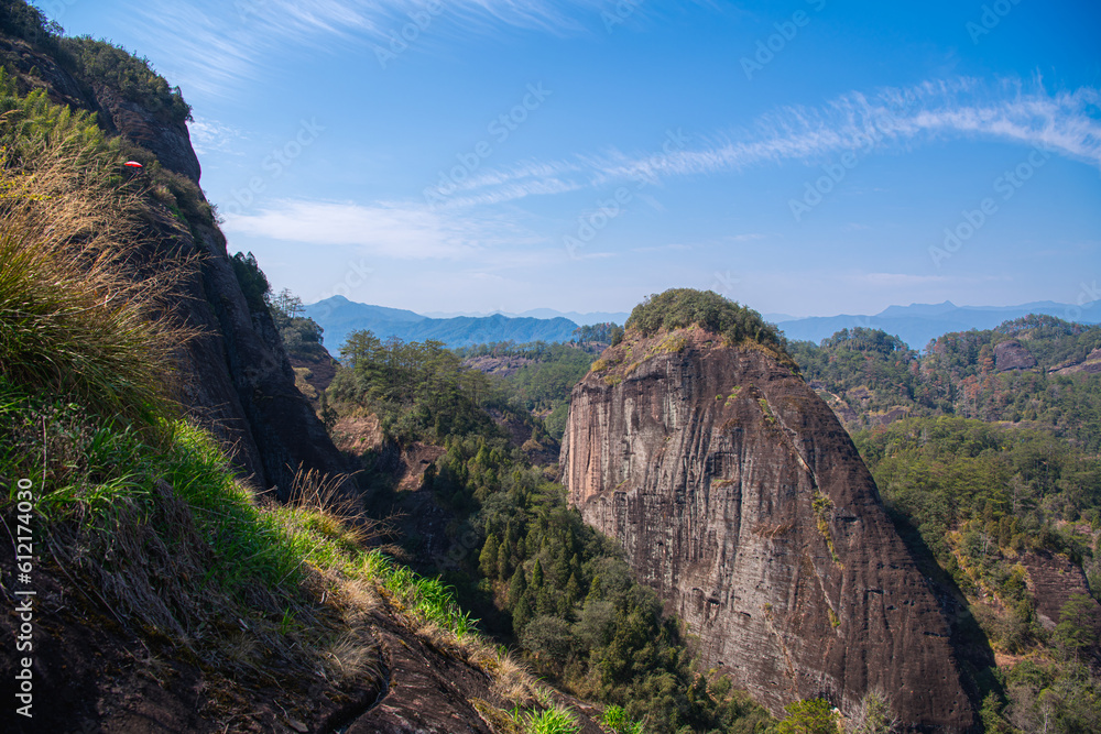 Wu Yi Shan mountains, Dangxia landform, Fujian, China. UNESCO World Heritage site.