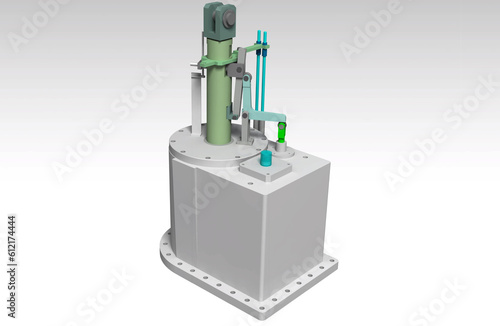 servo hydraulic governor turbine 3D illustration photo