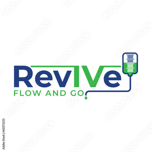 Abstract mobile IV hydration Logo Design Template