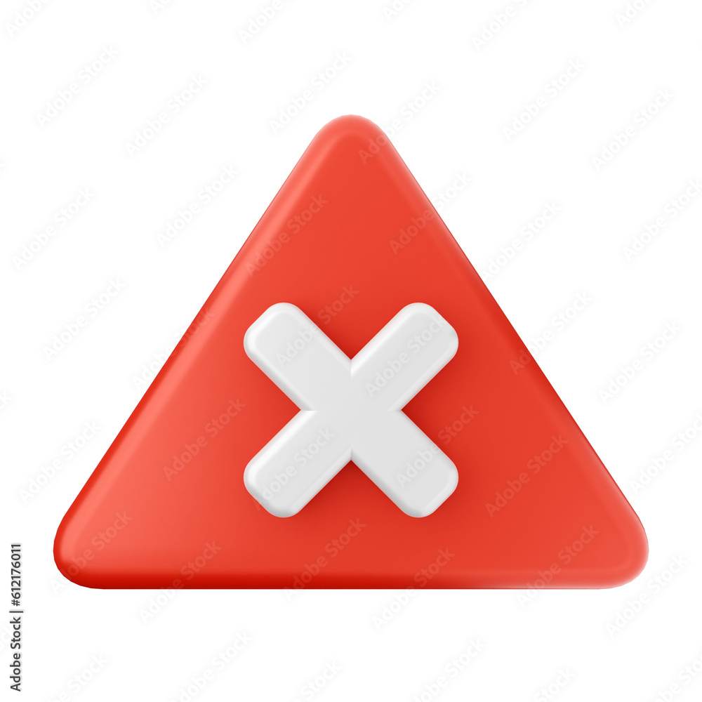 Obraz premium 3d caution warning danger alert sing icon illustration render