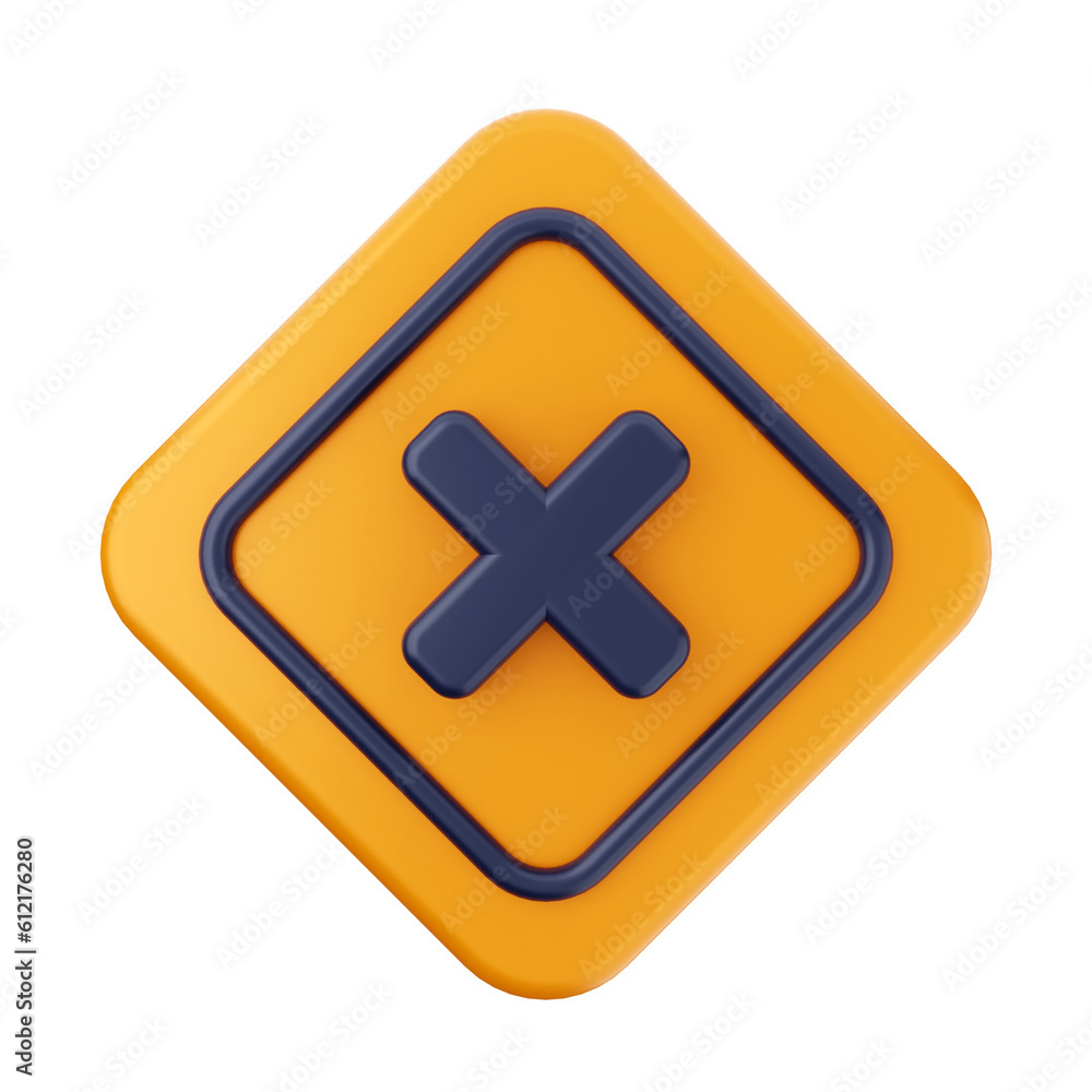 Obraz premium 3d caution warning danger alert sing icon illustration render