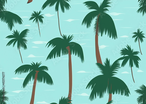 abstract tropical background  wallpaper of palm trees  summer holiday concept created with generative ai technology