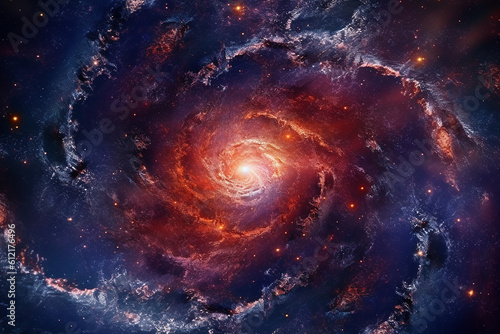 Beautiful View of Outer Space with Nebula Spiral Galaxy Sky and Starry Light Background