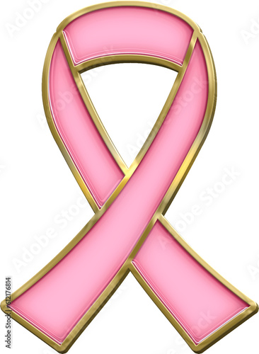 Breast cancer ribbon enamel pin
