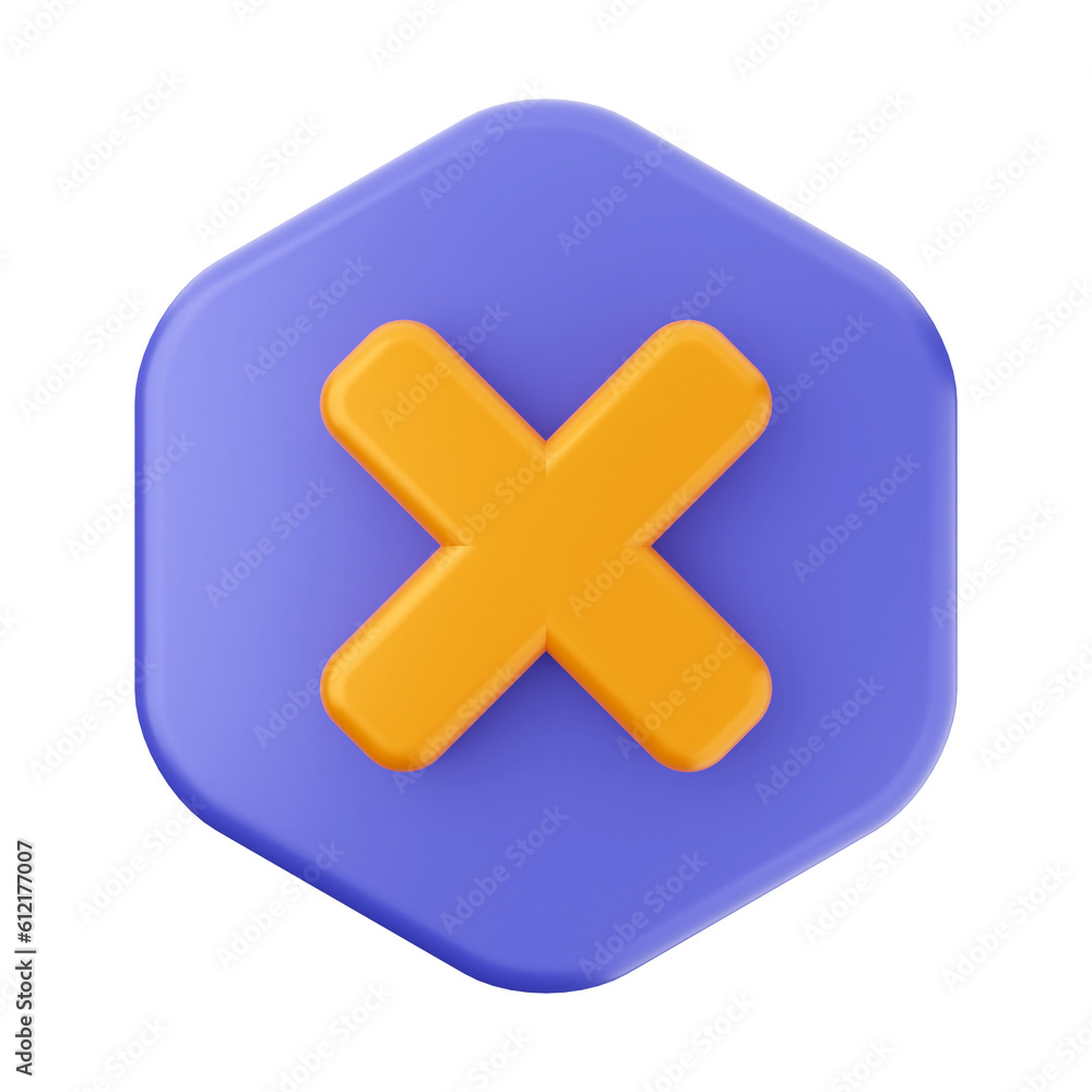 Obraz premium 3d caution warning danger alert sing icon illustration render