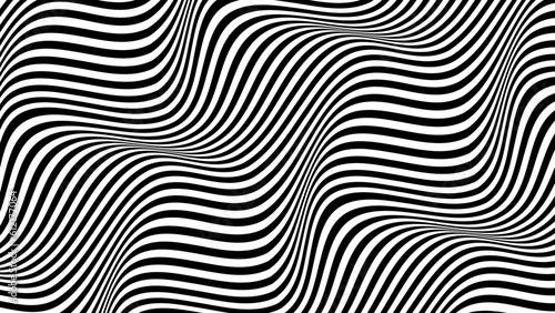 Seamless vector pattern wavy trippy psychedelic groovy lines