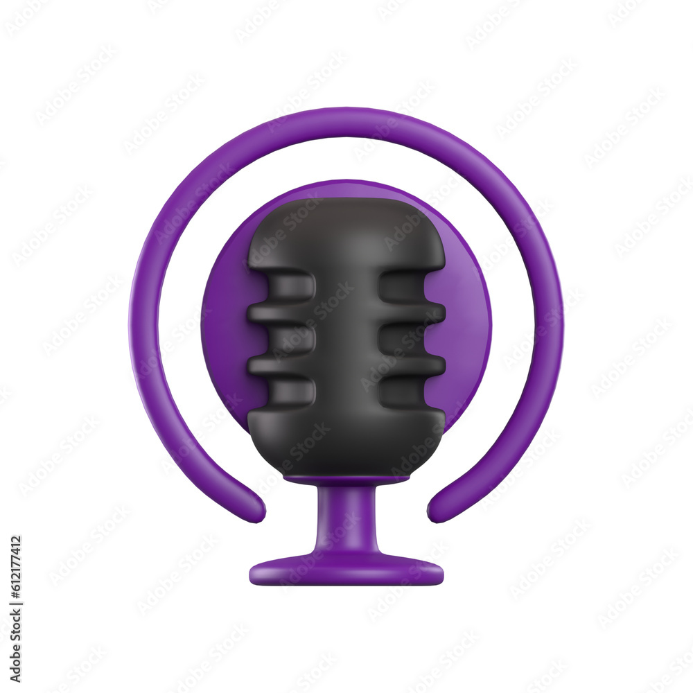 3d rendering - Podcast application icon 3d rendering - Podcast application icon