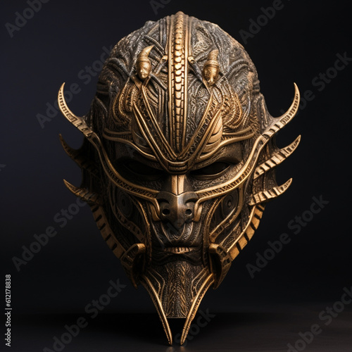 Bronze_sculpture_mask_alien_predator_darkness_Rembrandt_