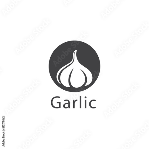 garlic logo design vector template,