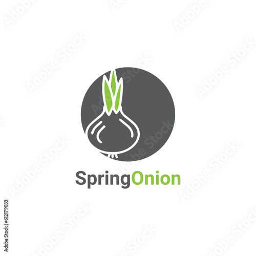 Spring Onion logo design vector template,
