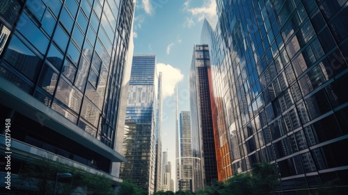 High buildings in financial district ideal business concept. Generative AI