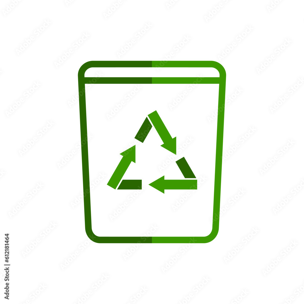 Green recycle bin outline icon vector design Green recycle bin outline icon vector design