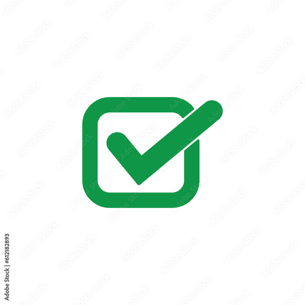 Check mark green line icons. Vector illustration. - Vector Check mark green line icons. Vector illustration. - Vector