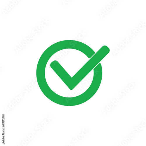 Check mark green line icons. Vector illustration. - Vector