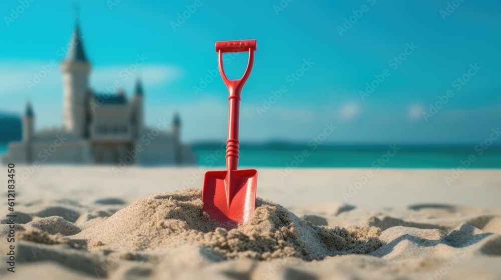 sandcastle on the seaside, with generative ai