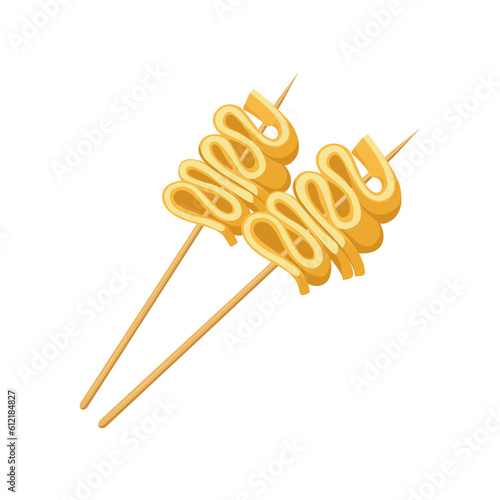 Vector illustration of two eomuk, korean fish cake