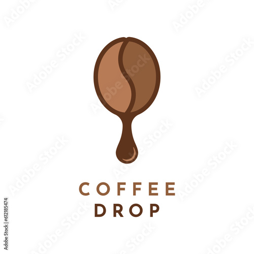 Illustration vector graphic coffee bean drop logo design idea