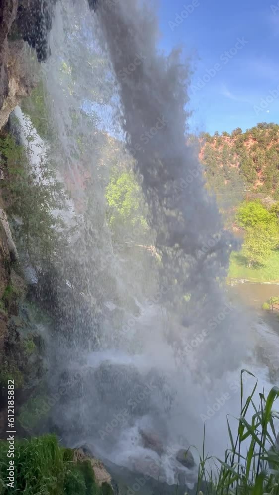 Sunny Vertical view of the landscape of the Rifle Falls Sunny Vertical view of the landscape of the Rifle Falls