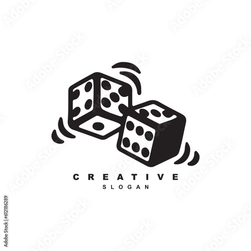 Lucky double dice roll gambling logo design vector for your brand or business