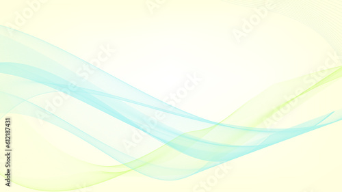 Abstract soft color waves. Curve flow blue and yellow motion illustration. Smoke design.