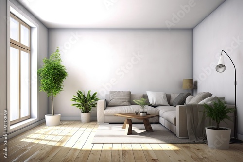 Scandinavian-style living room  mock-up poster Generative AI