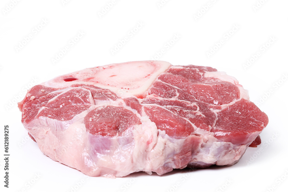 Raw meat on a white background