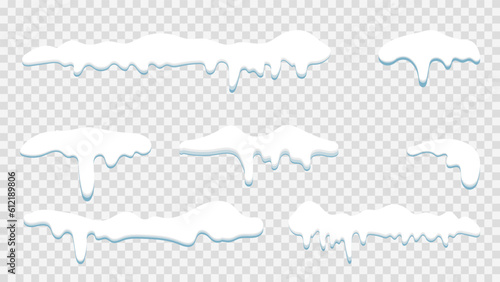 Ice snow cap vector collection set in winter seasons , isolated on transparent background , illustration Vector EPS 10