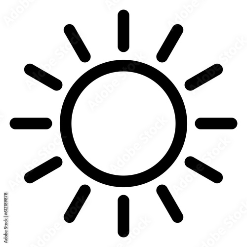 天気、晴、太陽、暑い、夏を表すラインスタイルのアイコン