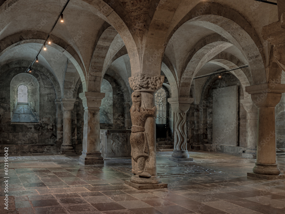 Finn the giant in the crypt of Lund Cathedral