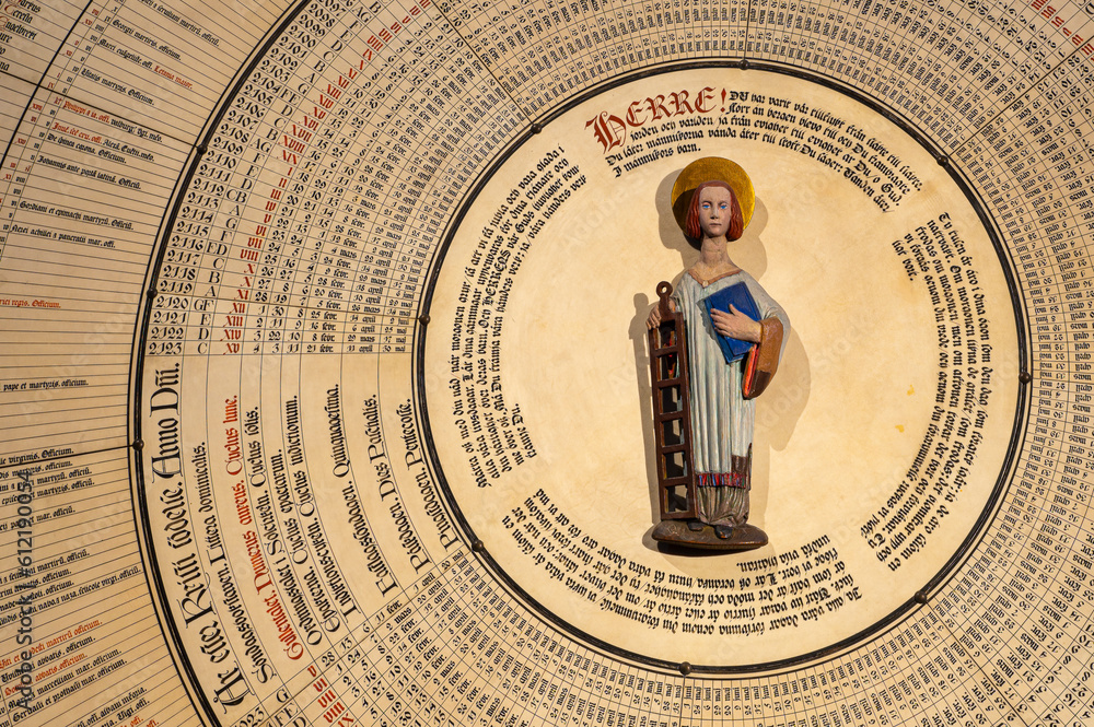 Lund Cathedral Astronomical Clock with St. Lawrence and the gridiron
