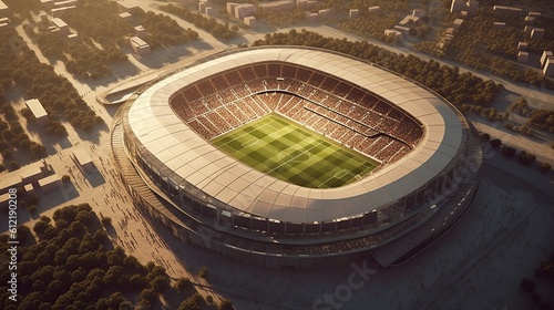 Aerial view of stadium football 