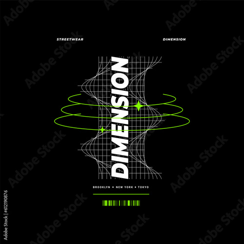 Dimension writing design, suitable for screen printing t-shirts, clothes, jackets and others