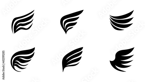 Wing silhouette vector symbol, isolated on white background , Illustration Vector EPS 10