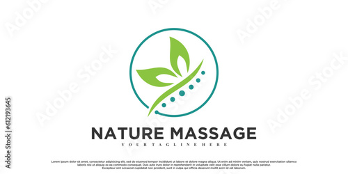 Vector chiropractic logo design for massage teraphy with creative concept