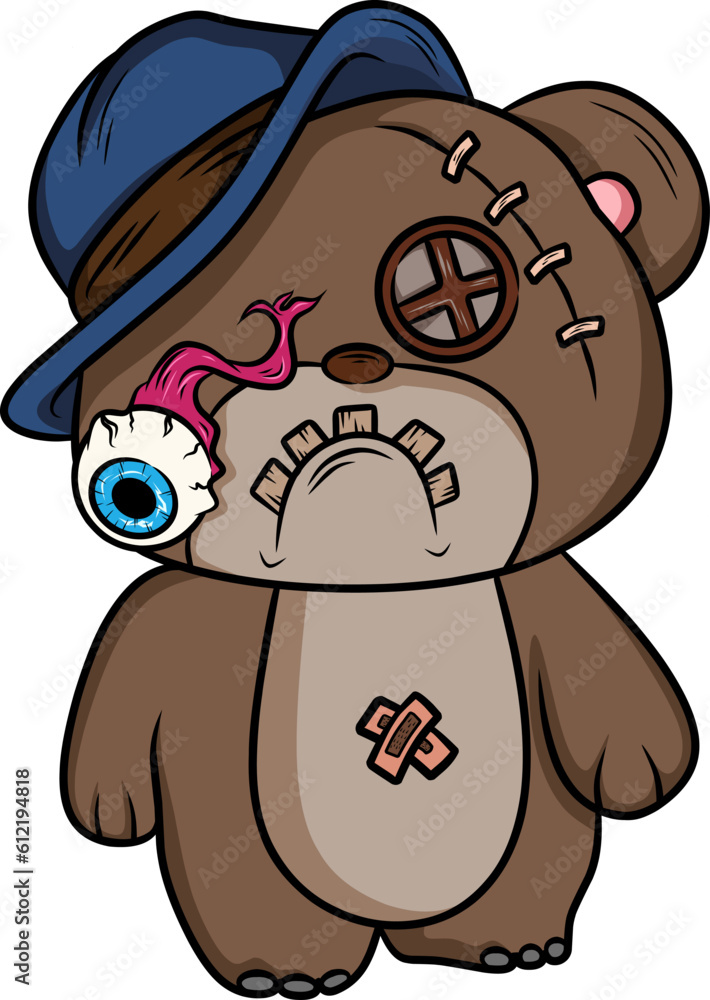 Fototapeta premium crazy teddy bear vector art