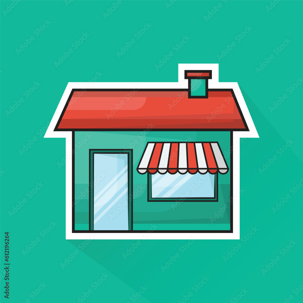 Illustration Vector of Shop in Flat Design Illustration Vector of Shop in Flat Design