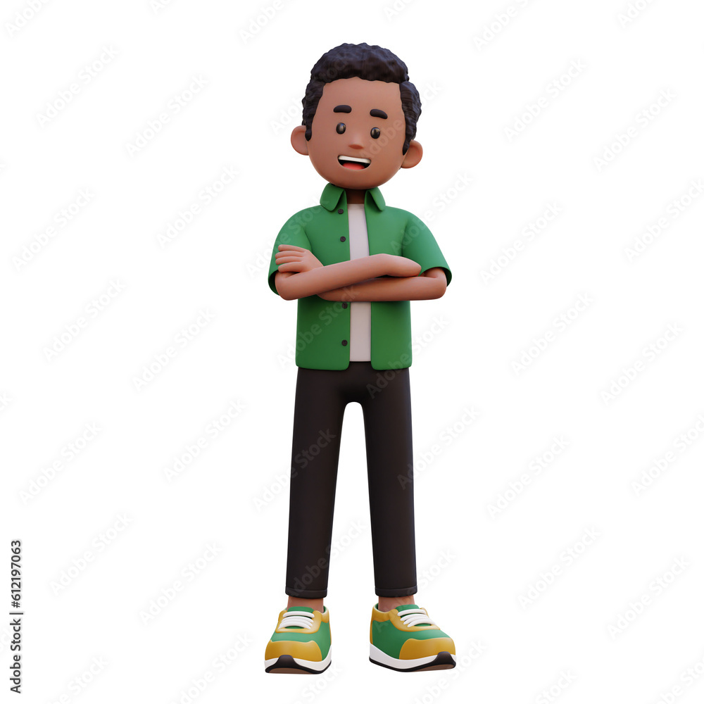 3d male character arm crossed 3d male character arm crossed