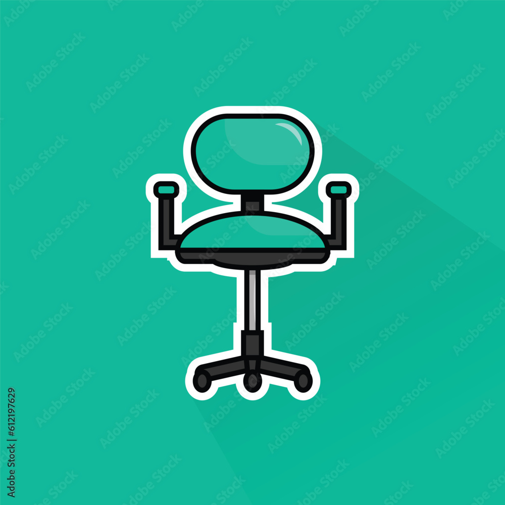 Illustration Vector of Green Office Chair in Flat Design Illustration Vector of Green Office Chair in Flat Design