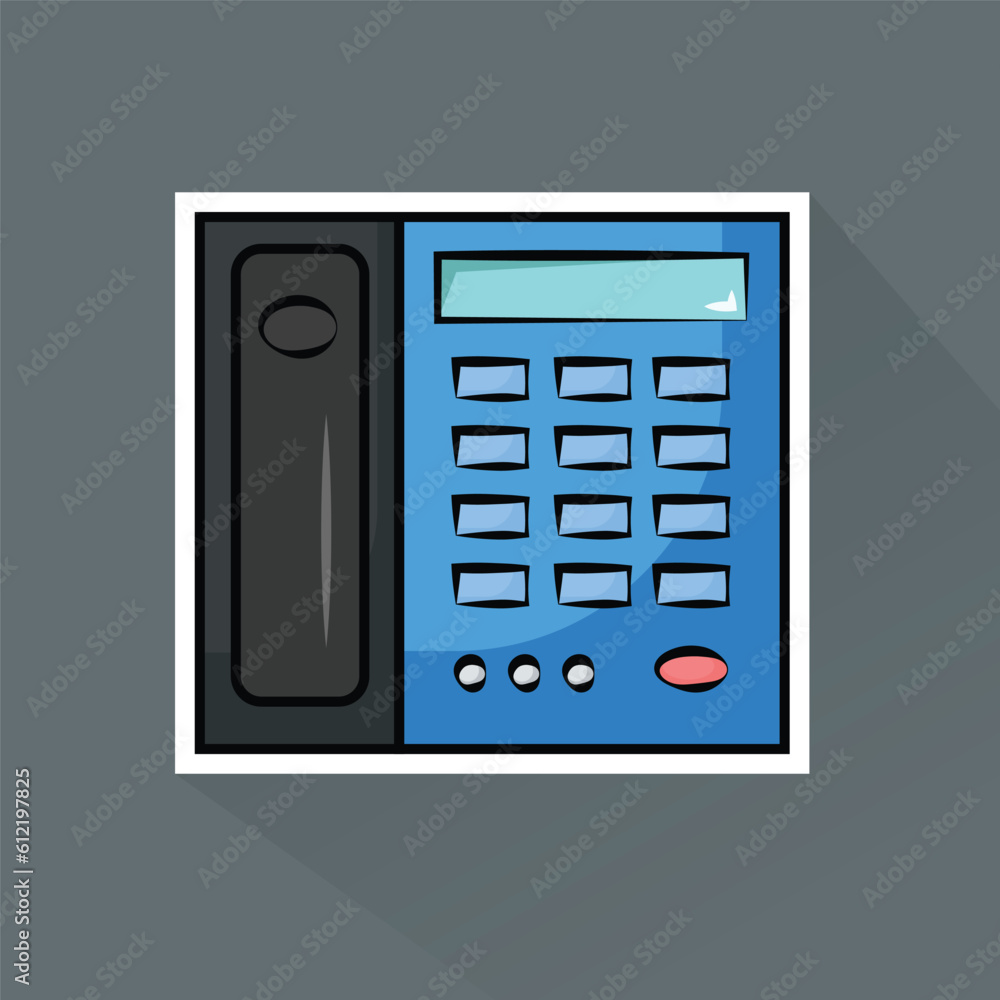 Illustration Vector of Blue Telephone in Flat Design Illustration Vector of Blue Telephone in Flat Design